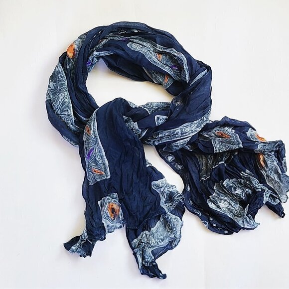 NWT Jewel Print Wrinkle Scarf/Cover-Up - Picture 10 of 13